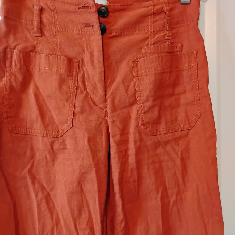 Maeve by Athropologie Women's Burnt Orange The Junie High Rise Flare Jeans Sz 25 - Picture 4 of 10